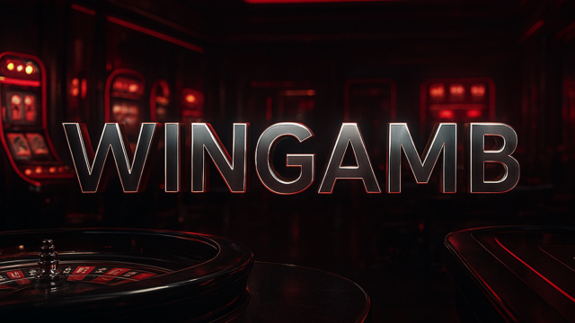 Wingamb Amusnet için lüks çevrimiçi casino atmosferinde kırmızı ve siyah ağırlıklı premium bir masa üstü sahnesi