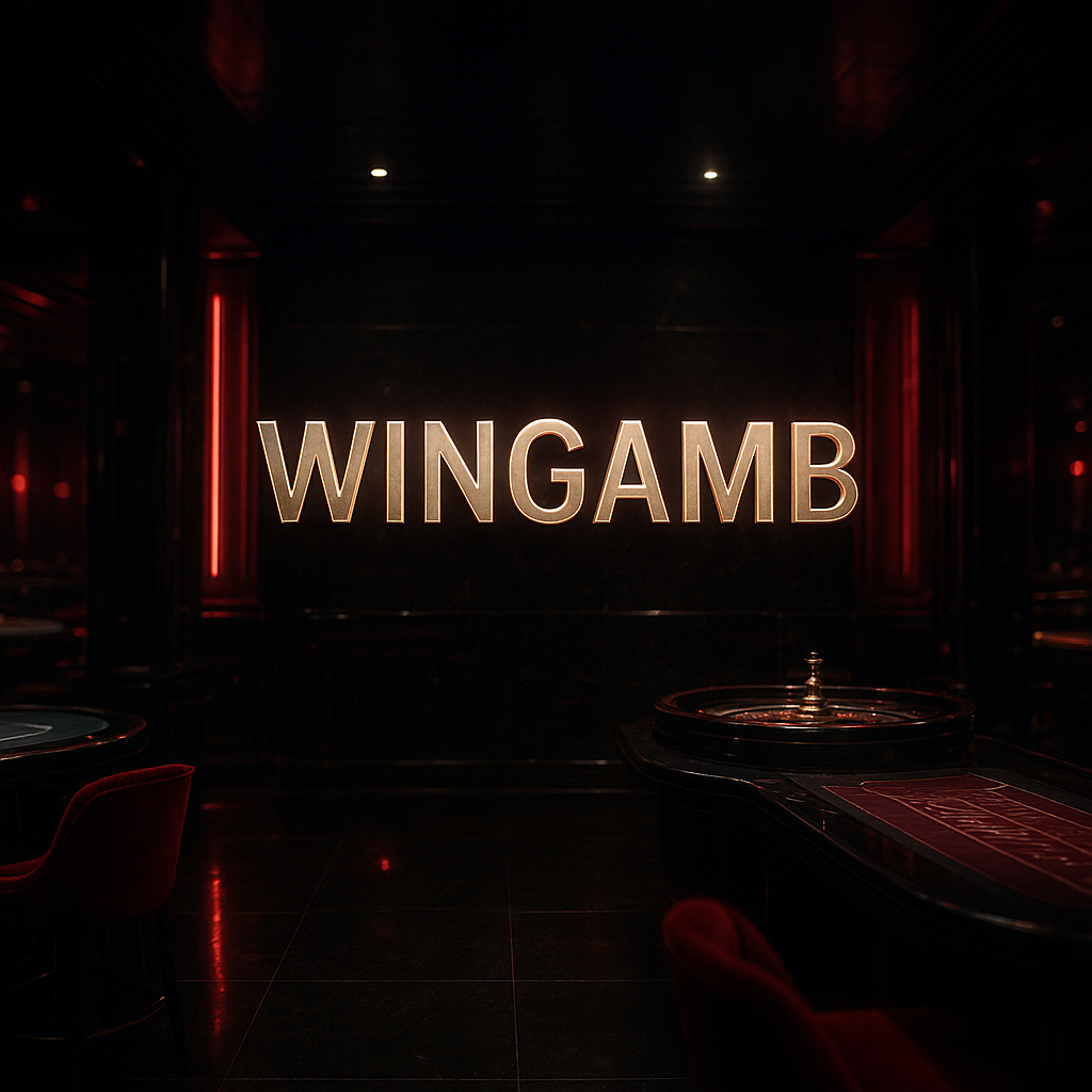 Wingamb şikayetleri için lüks bir casino ortamında kırmızı ve siyah tonlarda WINGAMB yazısı - hero