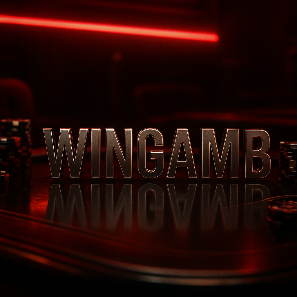 Wingambim çevrim şartları için lüks kırmızı-siyah casino masasının ortasında WINGAMB yazısı - hero